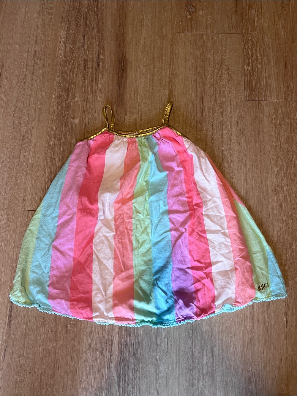 Juicy Couture Girls Multicolor Rainbow Dress with Gold Accents